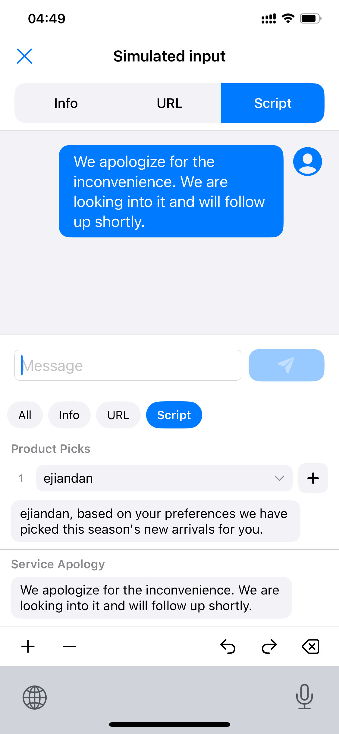 Demo de escribir un guion con el teclado
